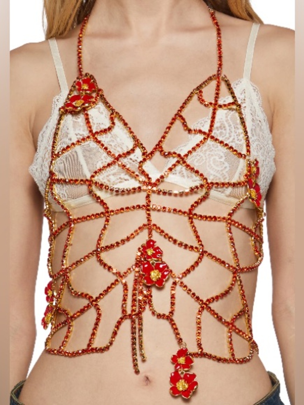 Dolls Kill BOTANICAL EFFECT CHAIN HARNESS